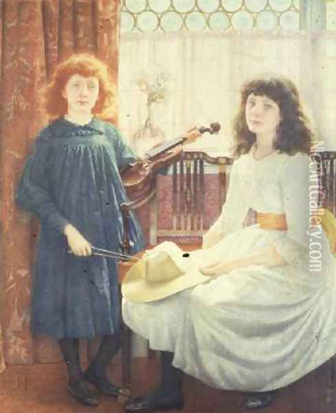 Bell and Dorothy Freeman Oil Painting - Edward Robert Hughes