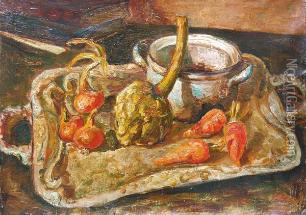 Nature Morte Aux Legumes Oil Painting - Serguei Ossipovitch Karski