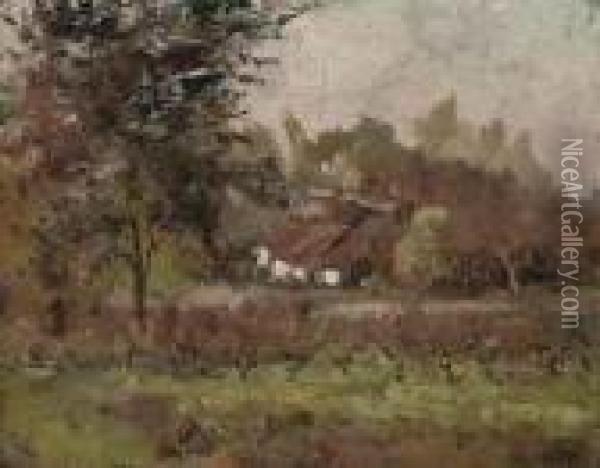 A Farm In Autumn Oil Painting - Guillaume Vogels