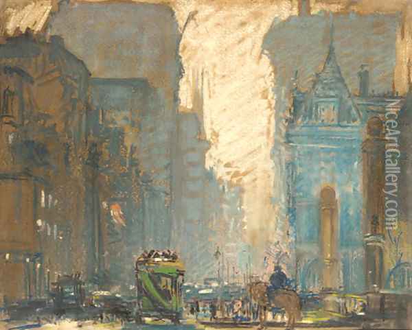 Fifth Avenue at 59th Street Oil Painting - Arthur C. Goodwin