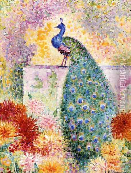 A Peacock Oil Painting - Jean Metzinger