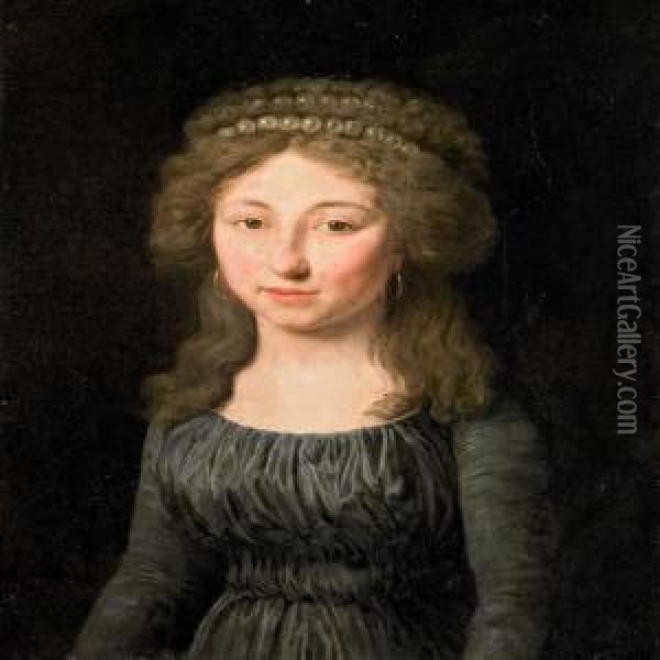 A Portrait Of A Young Girl Oil Painting - Jens Juel