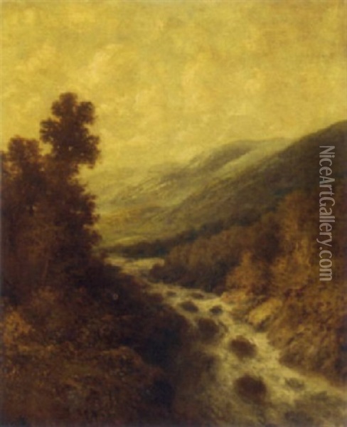 An Extensive Mountain Landscape Oil Painting - Thomas Bailey Griffin