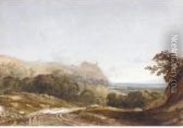 Harlech Castle From The North, Merionethshire Oil Painting - Anthony Vandyke Copley Fielding