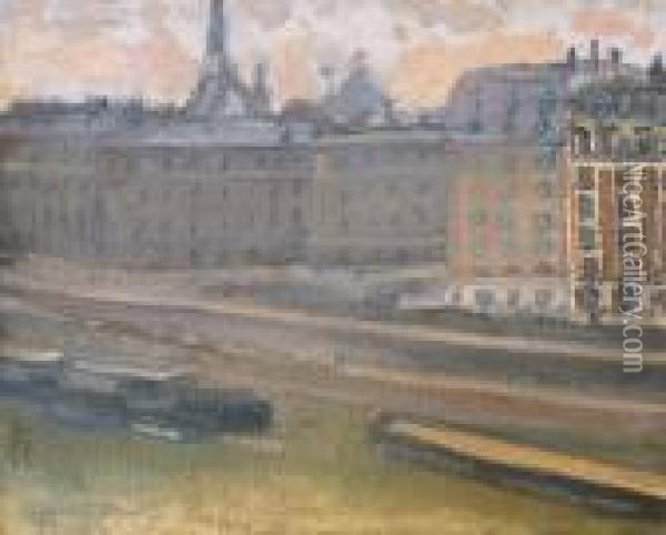 Paris, La Seine Et Le Quai Des Orfevres Oil Painting - Albert Marquet