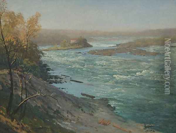 Upper Rapids, Niagara Falls Oil Painting - Albert Bierstadt