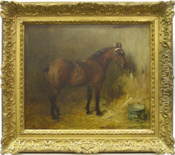 Horse In Stall Oil Painting - Robert L. Alexander