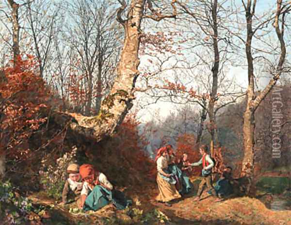 Vorfrhling im Wienerwald Oil Painting - Ferdinand Georg Waldmutller