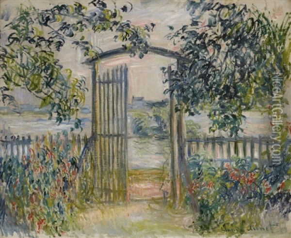 La Porte Du Jardin A Vetheuil Oil Painting - Claude Monet