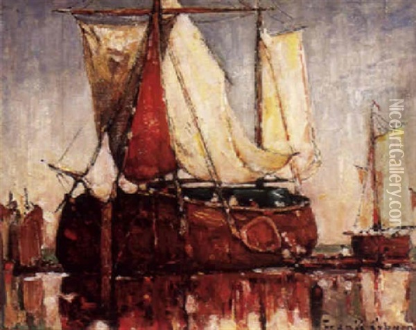 Fishing Boats Oil Painting - Frank Coburn