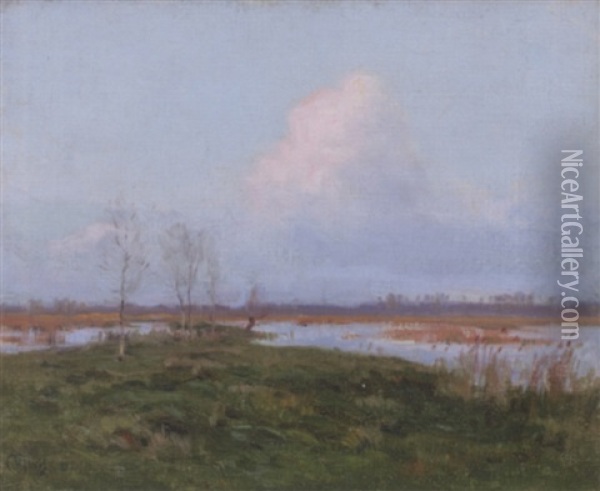 On The Marshes Oil Painting - Charles Harold Davis