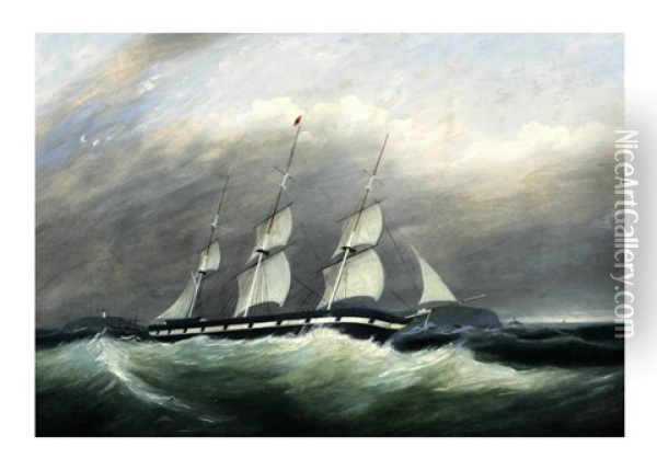 Sailing Ahead Of A Gale Oil Painting - Clement Drew