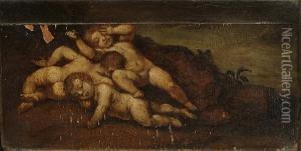 Three Sleeping Putti Oil Painting - Francesco Albani