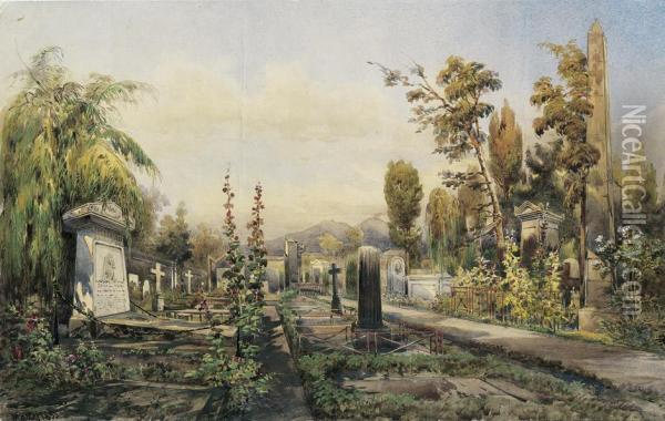 Friedhof Bei Neapel Oil Painting - Pasquale Mattei