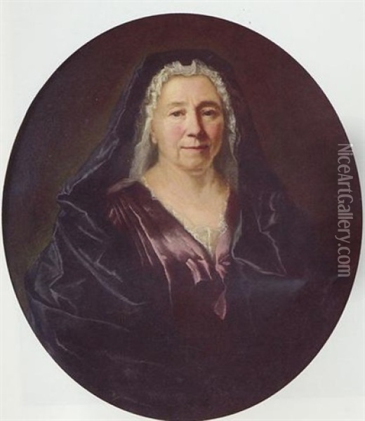 Portrait De Madame De La Roquette Buisson Durpaire Oil Painting - Hubert Drouais