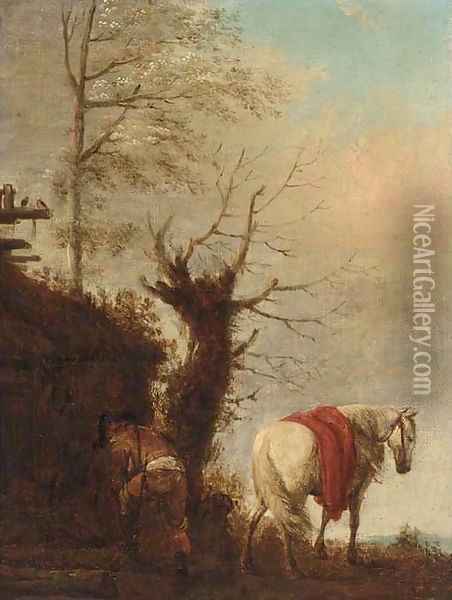 Collecting firewood Oil Painting - Philips Wouwerman