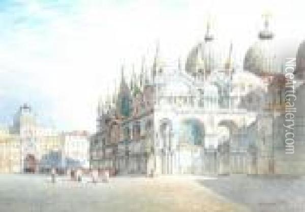 St Marks Square Oil Painting - Richard Henry Wright