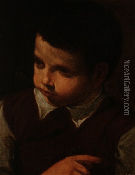 Junge Mit Geblahten Backen Oil Painting - Donato Creti