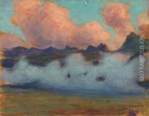 Brume Dans Les Montagnes Oil Painting - Gaston Prunier