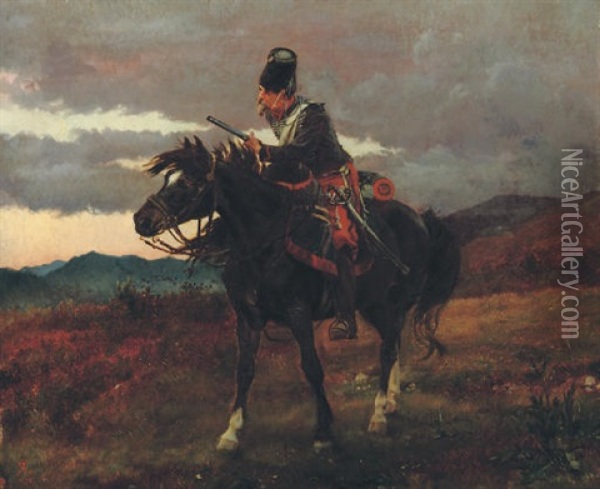 Chasseur Vedette Oil Painting - Elizabeth Southerden (Lady Butler) Thompson