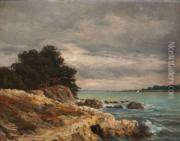 Bord De Mer Oil Painting - Nathanael Lemaitre