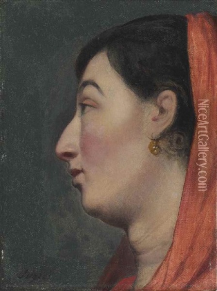Tete De Juive Oil Painting - Jean-Auguste-Dominique Ingres