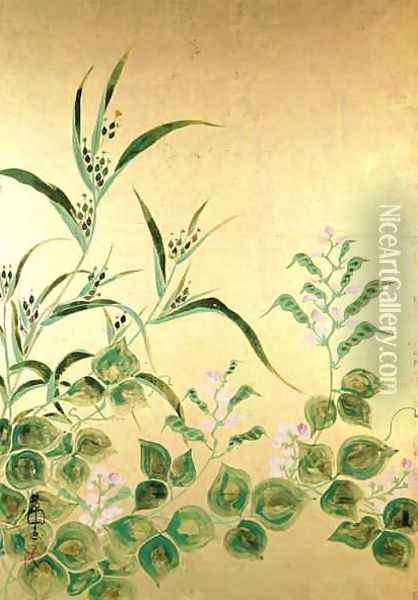 Flowers of the Seasons 5 Oil Painting - Nakamura Hochu