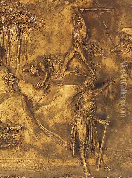 Cain and Abel: The Killing of Abel Oil Painting - Lorenzo Ghiberti
