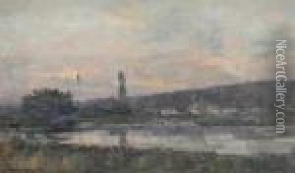 Bras De La Seine Aux Environs De Rouen Oil Painting - Albert Lebourg