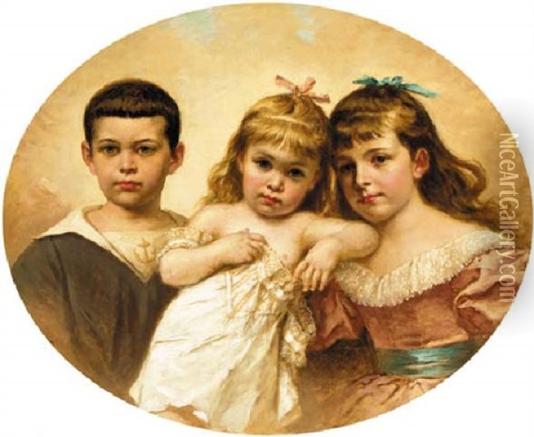 Family Portrait Oil Painting - Ladislaus Bakalowicz