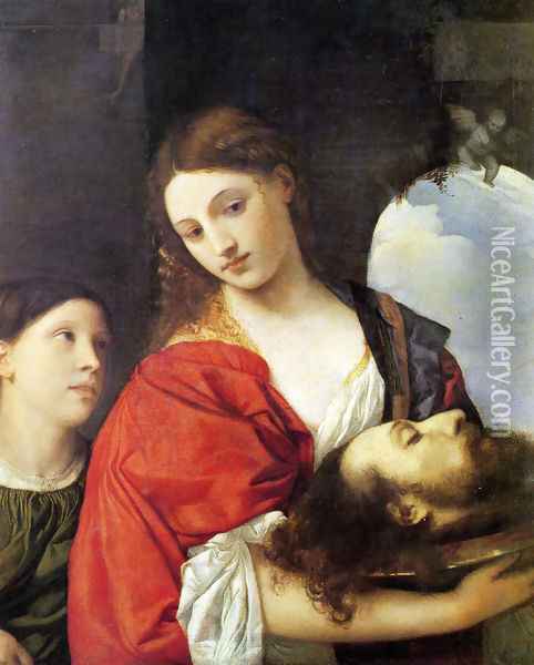 Judith with the Head of Holofernes c. 1515 Oil Painting - Tiziano Vecellio (Titian)