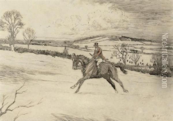 Leading The Hunt Oil Painting - Cecil Charles Aldin