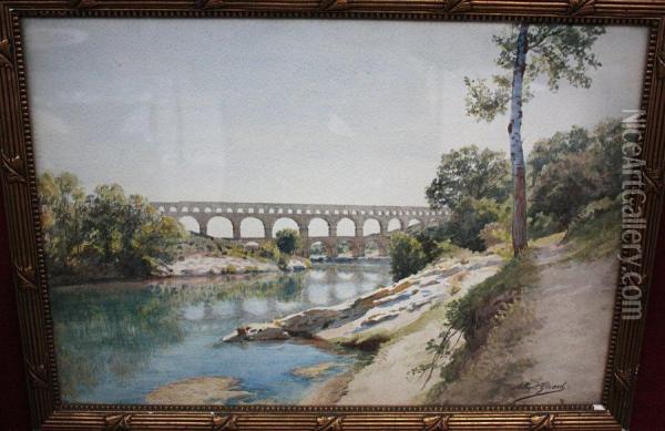 Le Pont Du Gard Oil Painting - Albert Girard