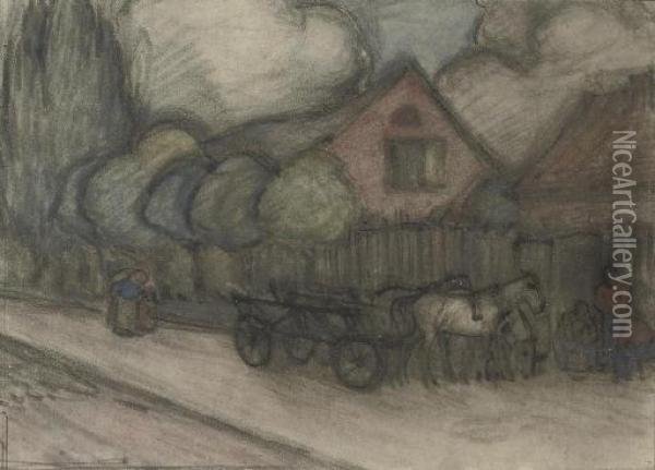 The Smithy At Czeliewy ( Oil Painting - Robert Polhill Bevan