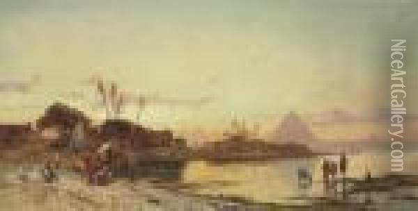 On The Banks Of The River Nile Oil Painting - Hermann David Salomon Corrodi