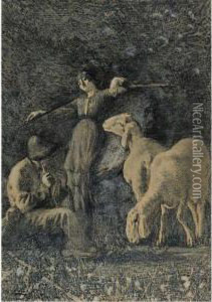 Pastorale Oil Painting - Giovanni Segantini