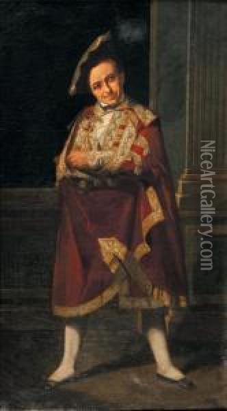Portrait Du Comedien Claude - Louis Barizain Oil Painting - Edmond Aime Florentin Geffroy