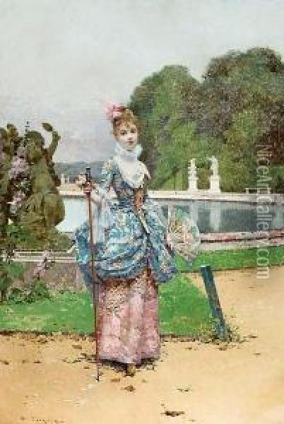 An Elegant Lady Oil Painting - Edouard Toudouze