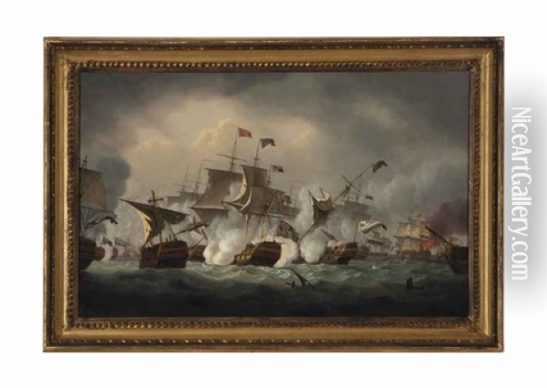 Admiral Duncan's Victory Off Camperdown, 11th October, 1797 Oil Painting - Thomas Luny