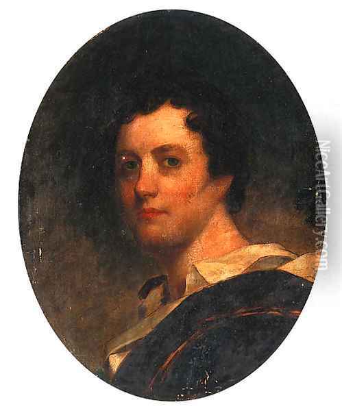 Portrait of George Gordon, 6th Lord Byron (1788-1824) Oil Painting - William Edward West