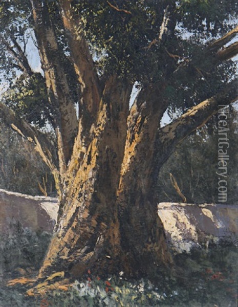 The Old Tree Oil Painting - Tinus de Jongh