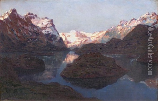 Lac En Montagne Oil Painting - Anna Boberg