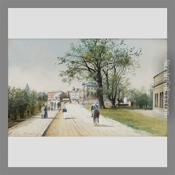 View From Skeppsholmen, Stockholm Oil Painting - Anna Sofia Palm de Rosa