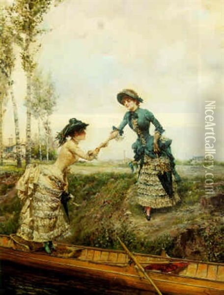 A Helping Hand Oil Painting - Ludovico Marchetti