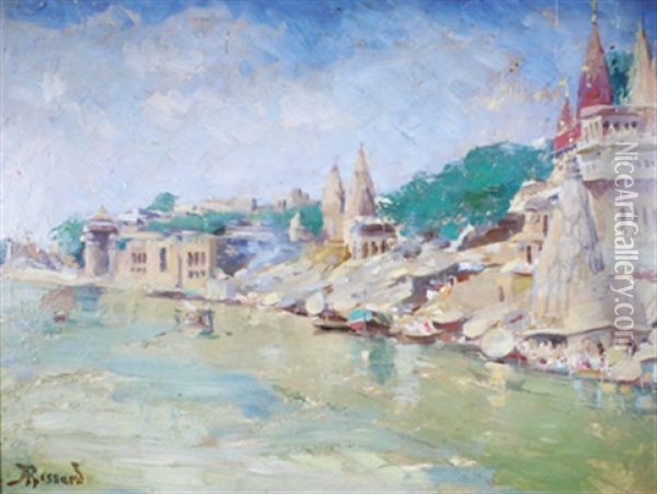 Le Gange A Benares Oil Painting - Albert Besnard