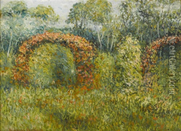 La Roseraie A Giverny Oil Painting - Blanche Hoschede-Monet