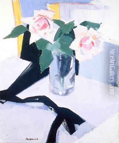 Roses at Cassis, 1921 Oil Painting - Francis Campbell Boileau Cadell