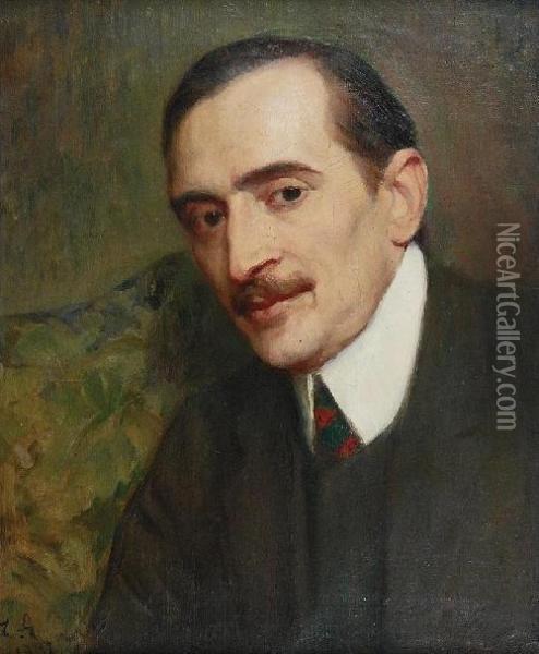 Portret Mieczyslawa Srokowskiego Oil Painting - Zygmunt Andrychiewicz