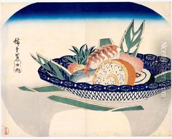 Plat De Sushi Oil Painting - Utagawa or Ando Hiroshige