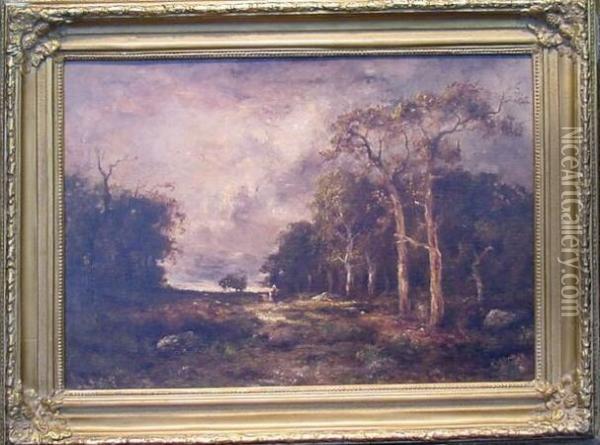Figure In A Wooded Landscape Oil Painting - Camille Magnus